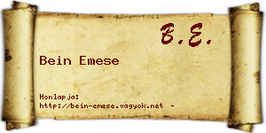 Bein Emese névjegykártya